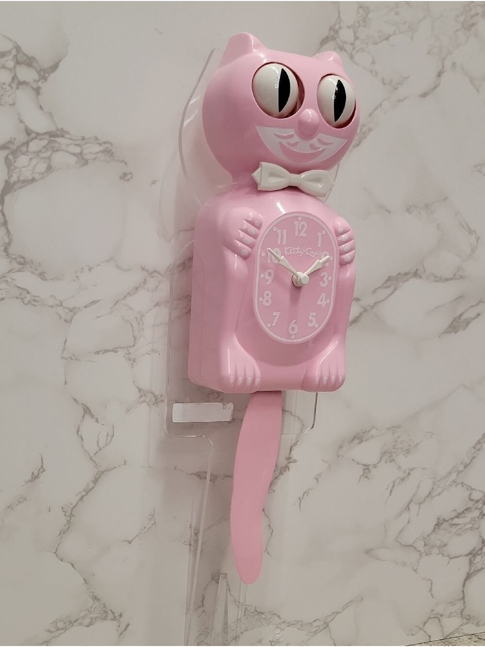 Bubblegum Pink Kitty Cat klock clock New - Picture 4 of 8